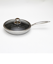 【お買い得】　谷口金属工業　ガラス蓋付槌目鍛造フライパン　26cm　IH対応