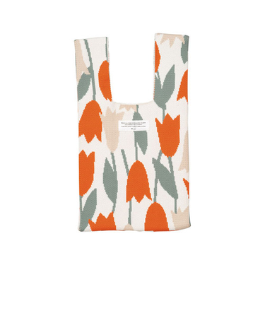 ダブリュピーシー（Wpc.）　ニットトートバッグ　ブルーミングチューリップ