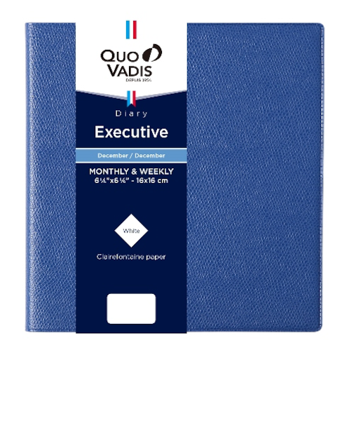 【2025年12月始まり】　クオバディス（QUO　VADIS）　エグゼクティブ　アンパラ　ウィークリーバーチカル　qv01401bl　ブルーオーシャン　月曜始ま