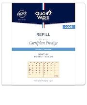 【2025年10月始まり】　クオバディス（QUO　VADIS）　カレプランプレステージ　レフィル　マンスリーブロック　qv124rech-pe　月曜始まり