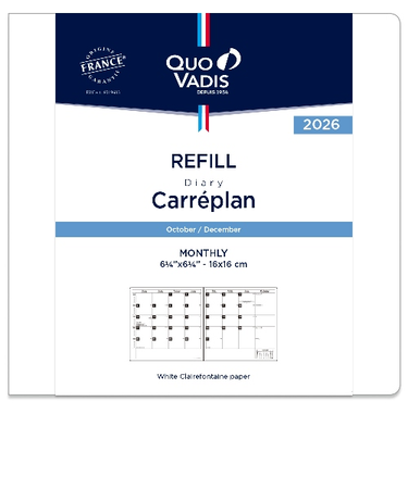 【2025年10月始まり】　クオバディス（QUO　VADIS）　カレプラン　レフィル　マンスリーブロック　qv123rech-pe　月曜始まり