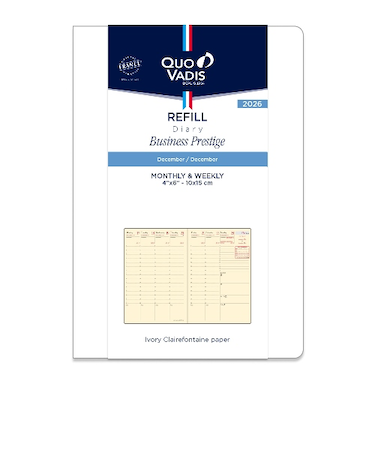 【2025年12月始まり】　クオバディス（QUO　VADIS）　ビジネスプレステージ　レフィル　ウィークリーバーチカル　qv285rech-pe　月曜始まり