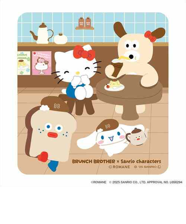 マークス（MARK'S）　PVCステッカー　ブランチブラザーxサンリオコラボ　ブランチカフェA