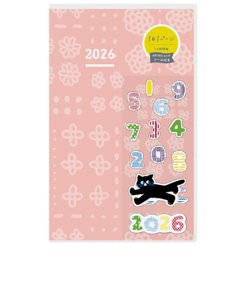 【2026年1月始まり】　コクヨ（KOKUYO）　ジブン手帳DAYs　mini　B6スリム　デイリー1日1ページ　ニ-JDM1L1-26　SOU・SOU　ピンク