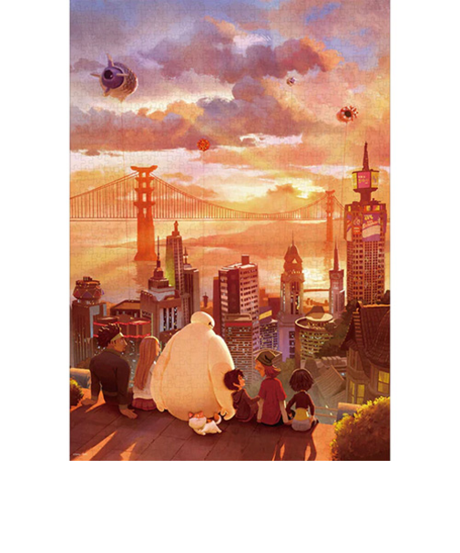 テンヨー　キャンバススタイルジグソーパズル　「夕景に偲ぶ（ベイマックス）」　D-1000-879　1000ピース