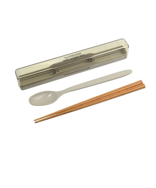 サブヒロモリ　ステイプルユニ　抗菌箸コンビセット20　サンドベージュ