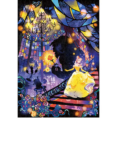 テンヨー　ステンドアートジグソーパズル　「二人のこころ…（美女と野獣）」　DSG-500-638　ぎゅっと500ピース