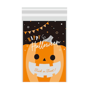 【ハロウィーン】　包む　ノリ付クリアBAG　パンプキン100　HV001　10枚入