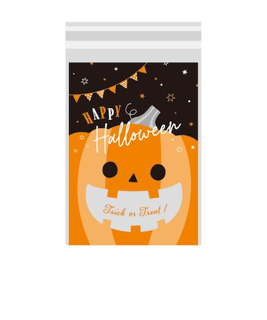 【ハロウィーン】　包む　ノリ付クリアBAG　パンプキン100　HV001　10枚入