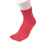 SUGATA　LABO　呼吸する和紙靴下　シークレット5本指　ミドル丈　ディープオレンジ　Sサイズ