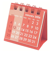 【2026年版・卓上】　Z＆K　カレンダー　ミニミニ　レッド