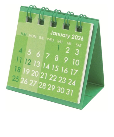 【2026年版・卓上】　Z＆K　カレンダー　ミニミニ　グリーン