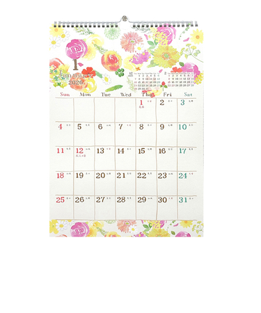 【2026年版・壁掛】　クローズ・ピン　naminami　A3壁掛けカレンダー　CL95688