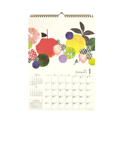 【2026年版・壁掛】　クローズ・ピン　Tomoko　Hayashi　A3壁掛けカレンダー　CL95683　旬果