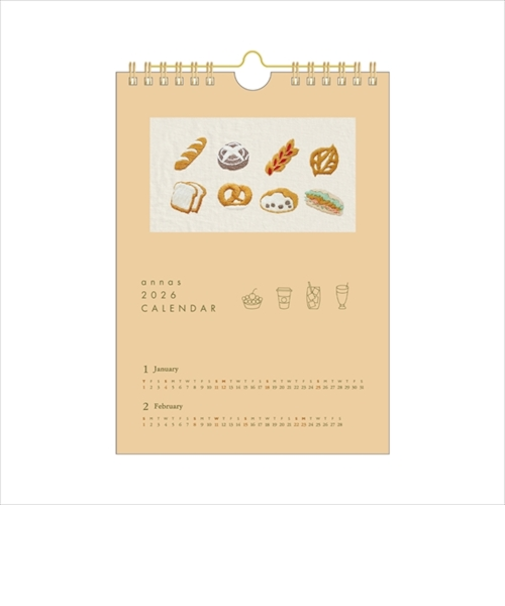 【2026年版・壁掛】　学研ステイフル　annas　刺繍カレンダー　M18021