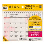 【2026年版・卓上】　ノルティ（NOLTY）　カレンダー卓上UD　B6横　C260