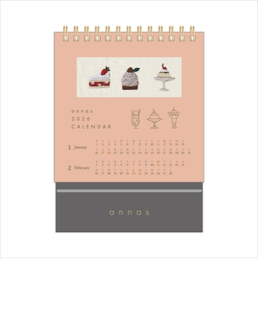 【2026年版・卓上】　学研ステイフル　annas　刺繍卓上カレンダー　M16501