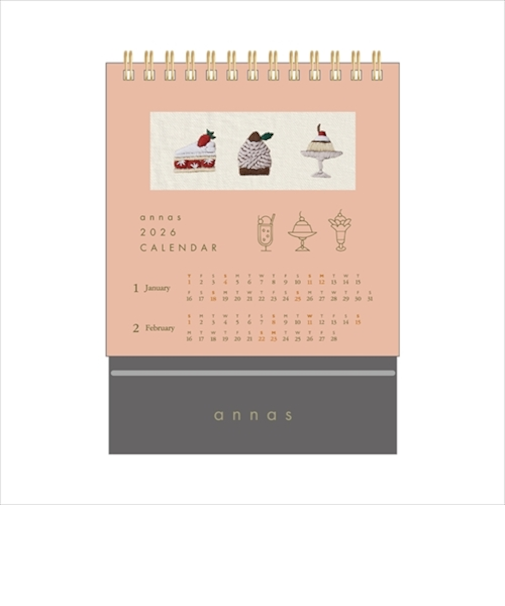 【2026年版・卓上】　学研ステイフル　annas　刺繍卓上カレンダー　M16501