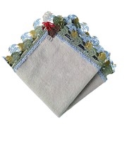 近沢レース店　シーズンタオルハンカチ　恐竜　グレージュ