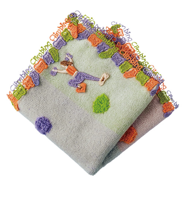 近沢レース店　シーズンタオルハンカチ　ボルダリング　オレンジMIX