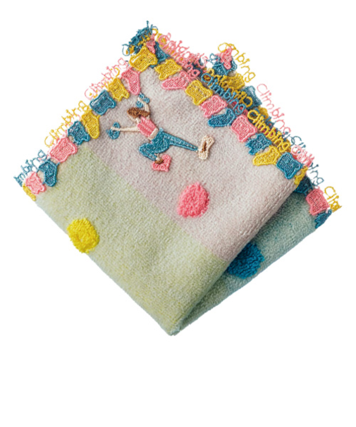 近沢レース店　シーズンタオルハンカチ　ボルダリング　ピンクMIX