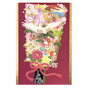 【クリスマス】　チキュウグリーティングス　和風クリスマスカード　羽子板　C07－0007