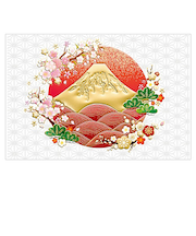 【クリスマス】　チキュウグリーティングス　和風クリスマスカード　富士山　C07－0027