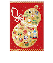 【クリスマス】　チキュウグリーティングス　和風クリスマスカード　瓢　C07－0011