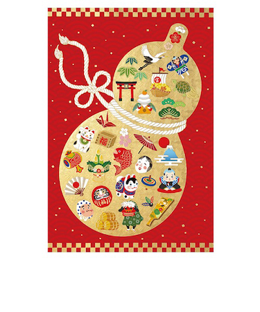 【クリスマス】　チキュウグリーティングス　和風クリスマスカード　瓢　C07－0011