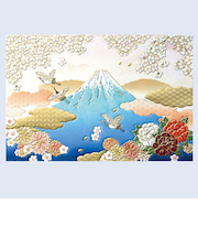 【クリスマス】　チキュウグリーティングス　和風クリスマスカード　富士山　C07－0020