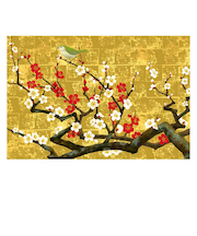 【クリスマス】　チキュウグリーティングス　和風クリスマスカード　梅　C07－0004