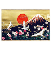 【クリスマス】　チキュウグリーティングス　和風クリスマスカード　富士山　C07－0028