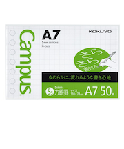 コクヨ（KOKUYO）　キャンパス　ルーズリーフ（さらさら書ける）5mm方眼罫　A7　ノ-897S-5　50枚