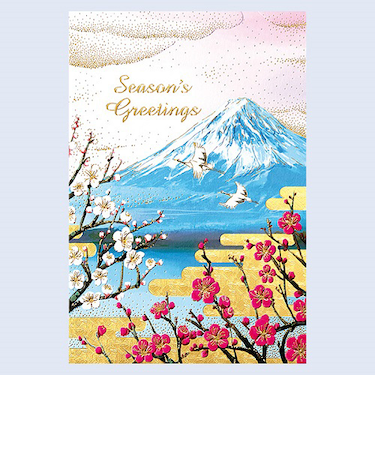 【クリスマス】　チキュウグリーティングス　和風クリスマスカード　富士山　C07－0022
