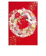 【クリスマス】　チキュウグリーティングス　和風クリスマスカード　　C07－0006