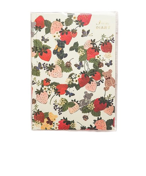 クローズ・ピン　トモコハヤシ　3年ダイアリー　DI16469　いちごとテディベア