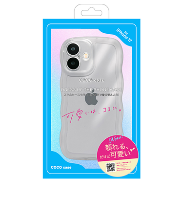 【iPhone17】　ココケース（COCO　case）　クリアなくねくねケース　クリア