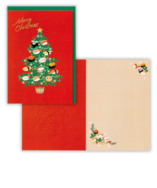 【クリスマス】　ホールマーク（Hallmark）　クリスマスグリーティングカード　836597　寿司ツリー2