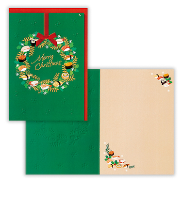 【クリスマス】　ホールマーク（Hallmark）　クリスマスグリーティングカード　836603　寿司リース2