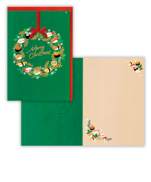 【クリスマス】　ホールマーク（Hallmark）　クリスマスグリーティングカード　836603　寿司リース2