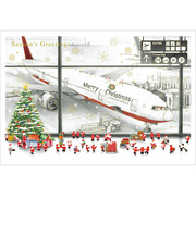 【クリスマス】　グリーティングライフ　ミニサンタセピアカード　S－410　空港
