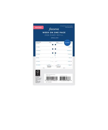 【2026年1月始まり】　ファイロファックス（Filofax）　見開き2週間　ミニ6　26-68226　ホワイト