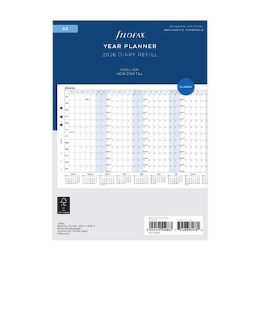 【2026年1月始まり】　ファイロファックス（Filofax）　ホリゾンタルイヤープランナー　A5　26-68506　ホワイト