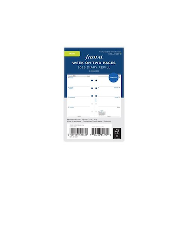 【2026年1月始まり】　ファイロファックス（Filofax）　見開き1週間　月ー日　ミニ5　26-68121　ホワイト