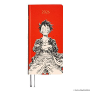 【2026年1月始まり】　ほぼ日　weeks　ONE　PIECE　magazine　B6スリム　ウィークリーレフト　麦わらのルフィ　RED　月曜始まり