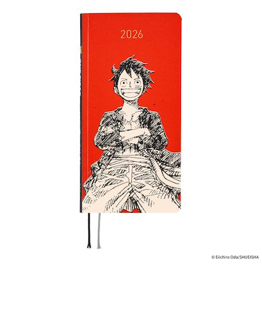 【2026年1月始まり】　ほぼ日　weeks　ONE　PIECE　magazine　B6スリム　ウィークリーレフト　麦わらのルフィ　RED　月曜始まり