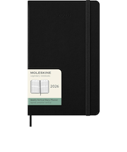 【2026年1月始まり】　モレスキン（MOLESKINE）　12ヶ月クラシックダイアリー　ハードカバー　ラージサイズ　ウィークリーバーチカル　ブラック　月曜始ま