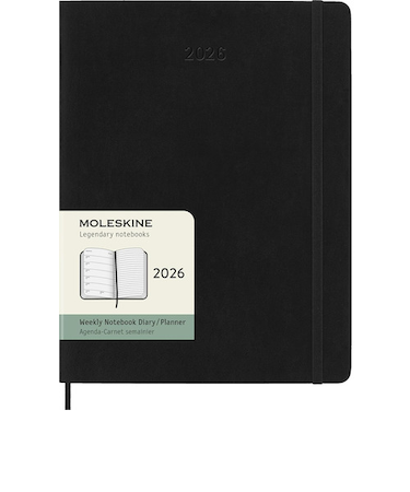 【2026年1月始まり】　モレスキン（MOLESKINE）　12ヶ月クラシックダイアリー　ソフトカバー　XLサイズ　ウィークリーレフト　ブラック　月曜始まり