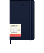 【2026年1月始まり】　モレスキン（MOLESKINE）　12ヶ月クラシックダイアリー　ハードカバー　ラージサイズ　デイリー1日1ページ　サファイアブルー　月