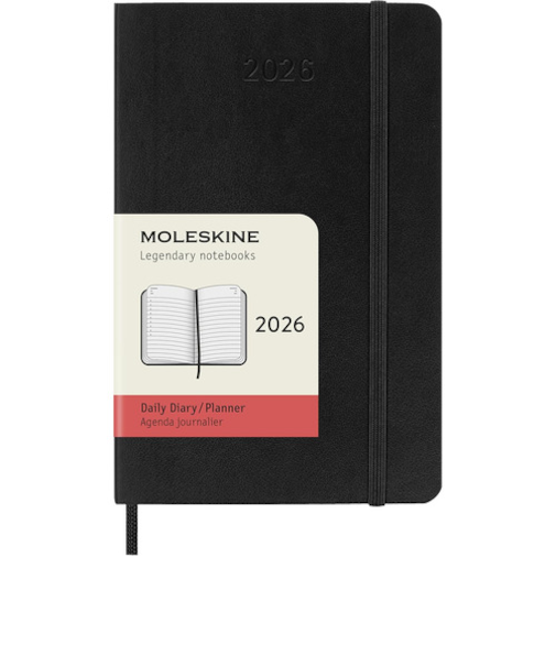 【2026年1月始まり】　モレスキン（MOLESKINE）　12ヶ月クラシックダイアリー　ソフトカバー　ポケットサイズ　デイリー1日1ページ　ブラック　月曜始ま